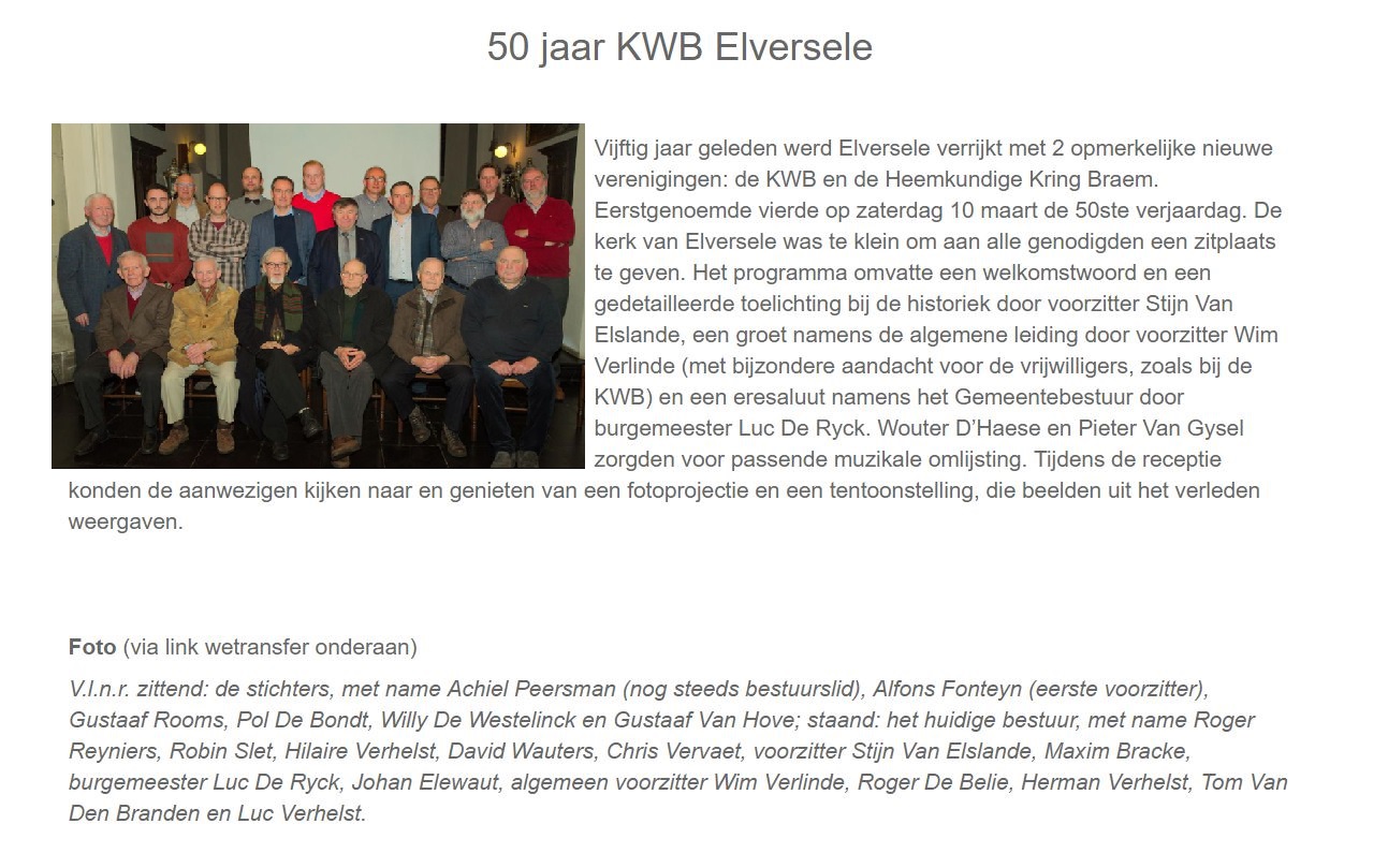 Jubileum 50 jaar KWB